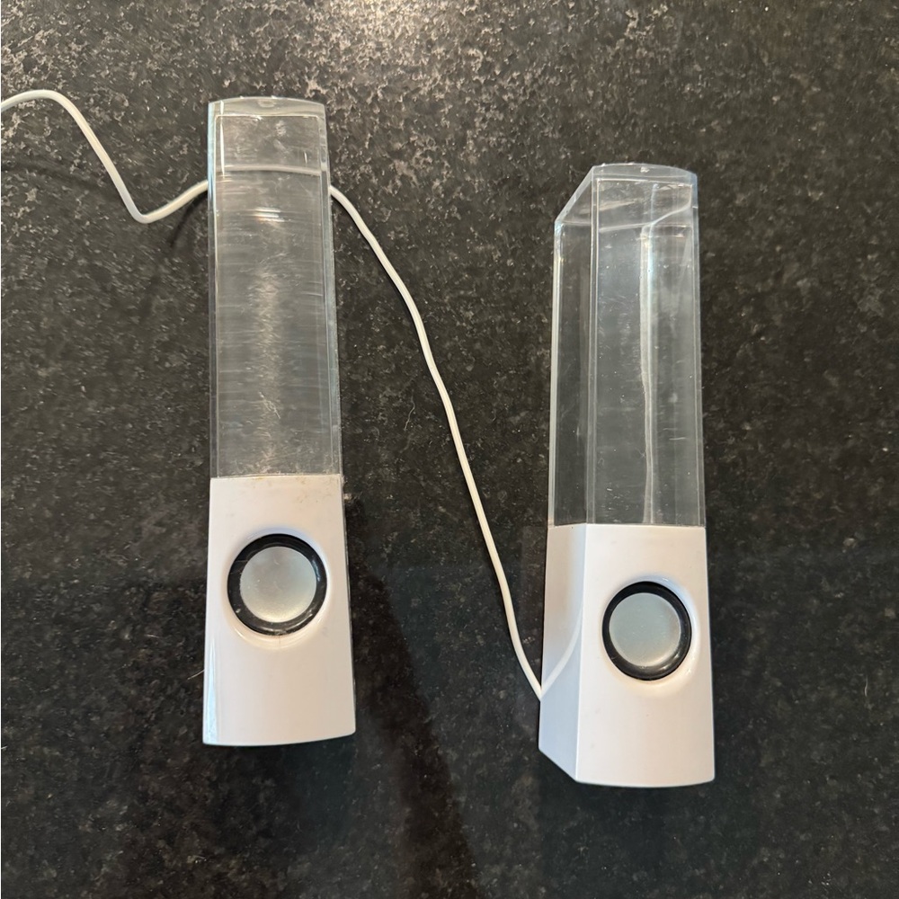 White and Clear USB Speakers